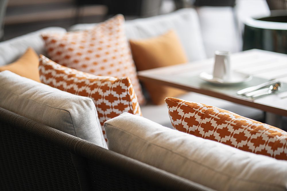 Comfortable custom patio furniture, always popular at High Point.